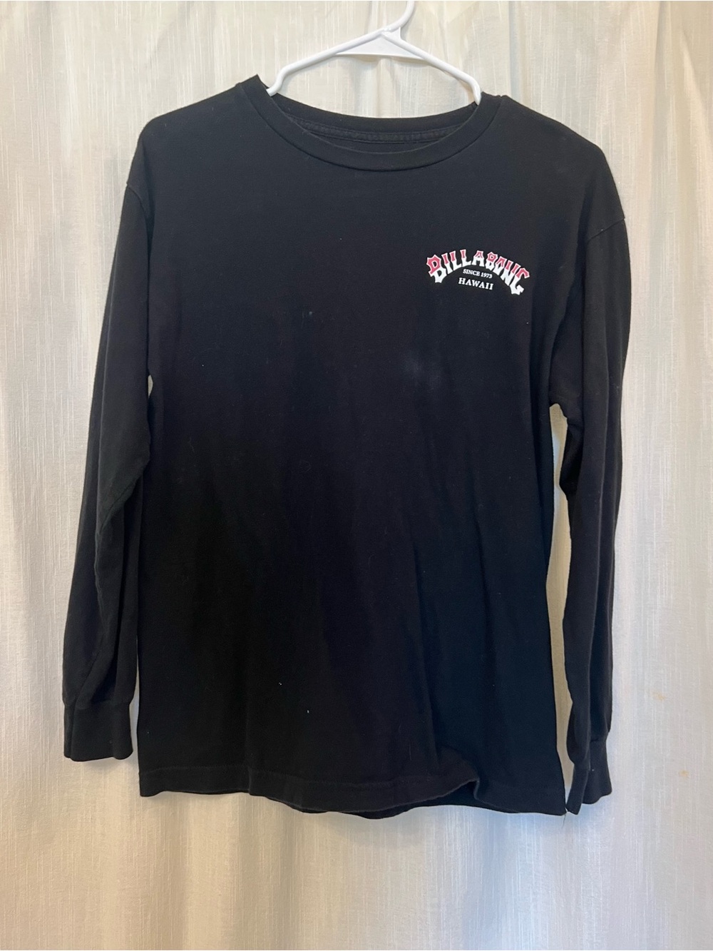 Billabong Black Long-Sleeve Tee with Small Red Logo
